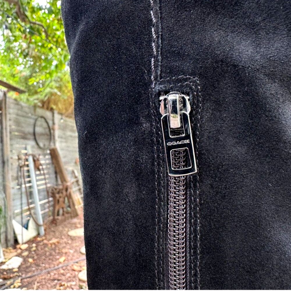 Coach Lucia Black 100% Suede Leather Over The Knee 1.75” Heel Tall Boots SZ 6.5 - Picture 13 of 16